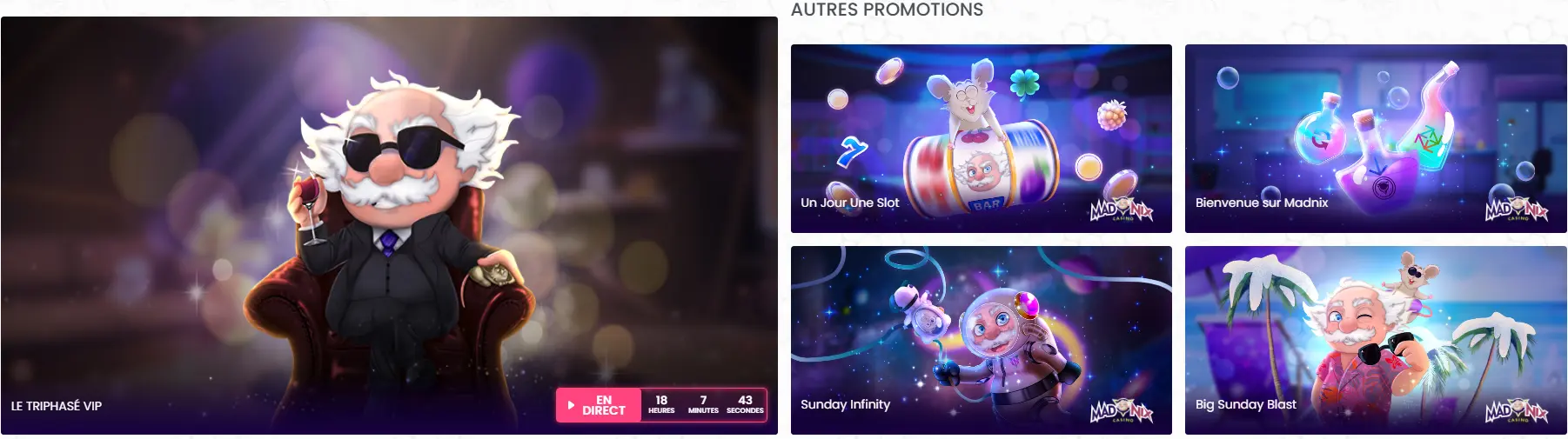 Les meilleurs bonus au Madnix Casino